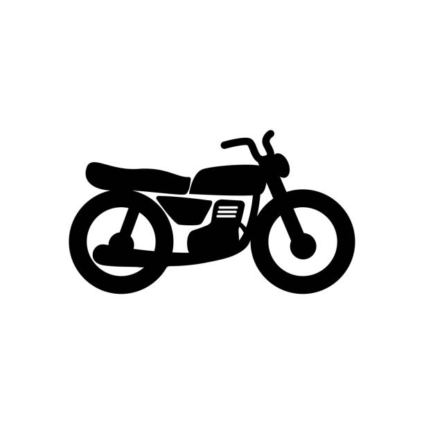 ilustrações, clipart, desenhos animados e ícones de ilustração vetorial do modelo de modelo de ícone de motocicleta - motorcycle motocross biker moped
