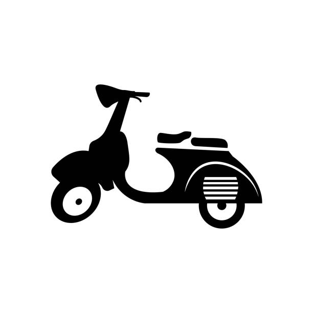 ilustrações de stock, clip art, desenhos animados e ícones de vespa scooter icon design template - vespa scooter
