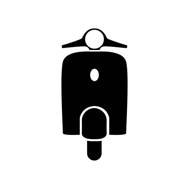 베스파 스쿠터 아이콘 디자인 템플릿 - moped stock illustrations