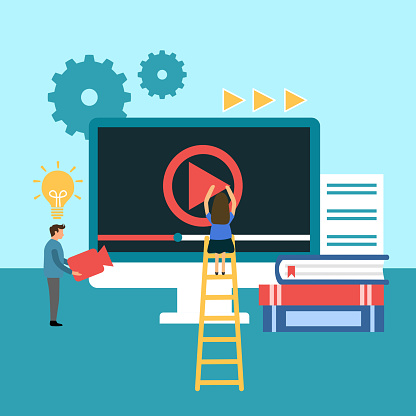 Orangorang Membuat Video Klip Atau Konten Video Di Komputer Pc Dalam