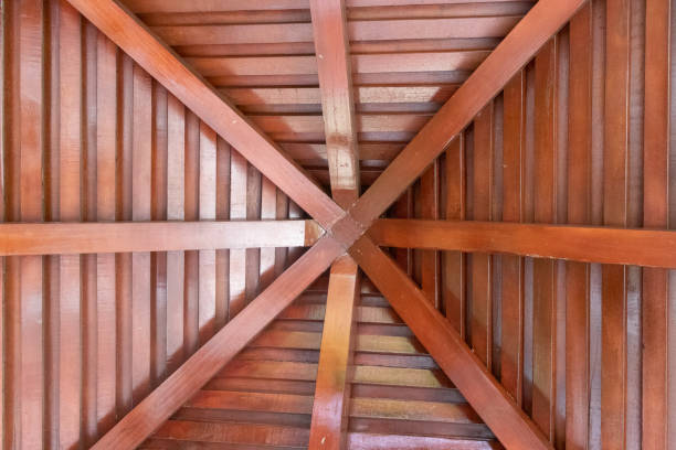 istock Wooden roof structure 1309366966