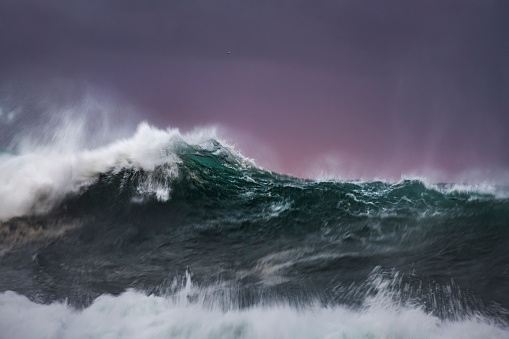 Motion blur photo of a large wave, Sydney Australia