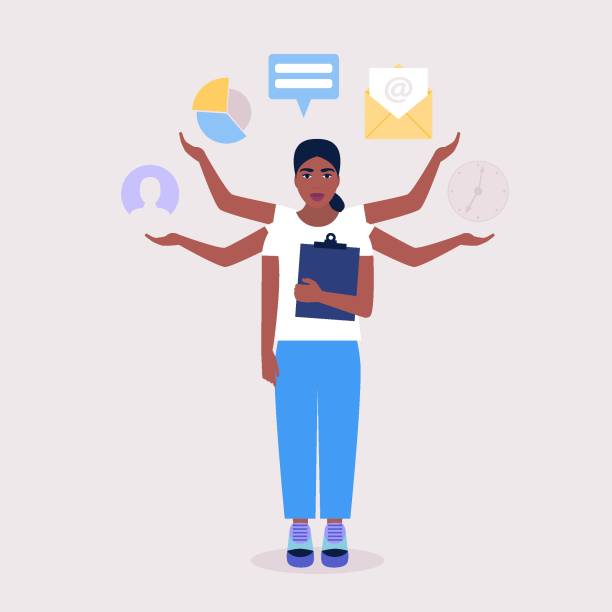 Black Multitasking 240+ Black Woman Multitasking Stock Illustrations, Royalty-Free Vector ...