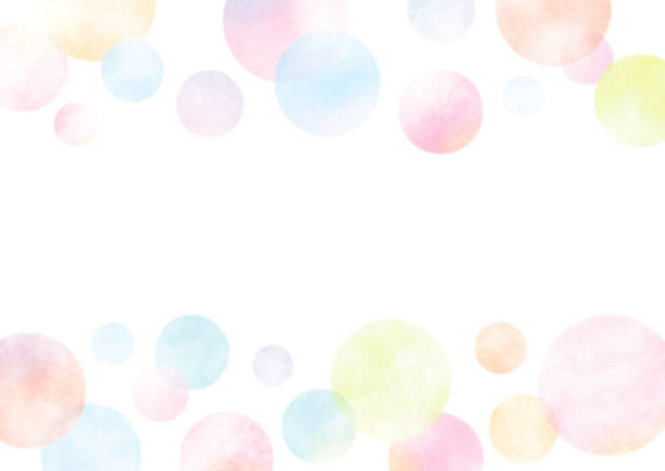 Bubble dot frame, watercolor texture Bubble dot frame, watercolor texture kawaii stock illustrations