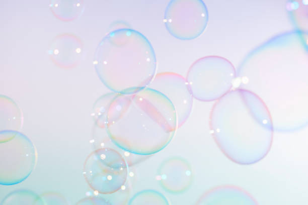 istock Beautiful transparent colorful soap bubbles background. 1309373476