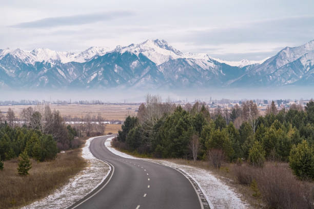 istock Breathtaking snowy mountains view. Travelling concept 1309374318