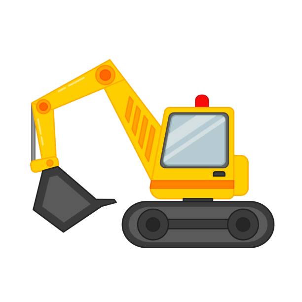 Vector illustration of a excavator Vector illustration of a excavator in cartoon style."n sand clipart stock illustrations