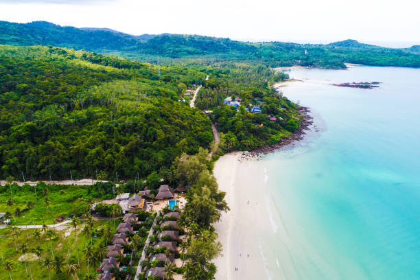 istock White sand sea beach turquoise water aerial view 1309385375