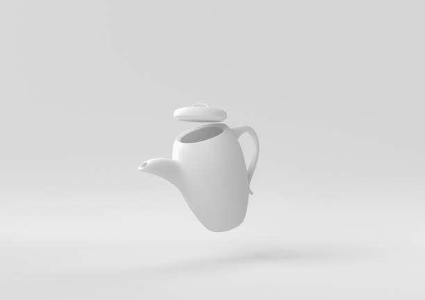 istock White Pitcher or milk jug floating in white background. minimal concept idea creative. monochrome. 3D render. 1309387011