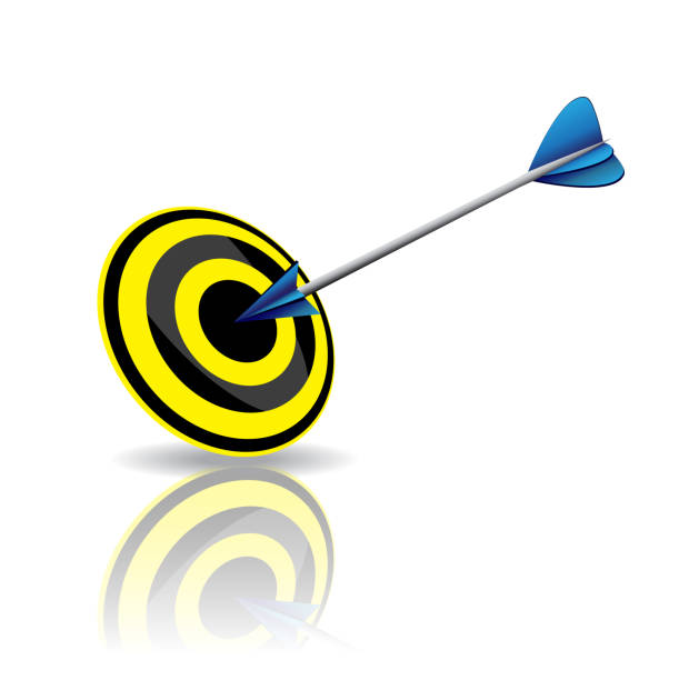 istock Target with a bow arrows in the middle of the target isolated 1309388097