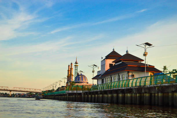 istock wonderful view of mosque in Pontianak waterfront 1309389270