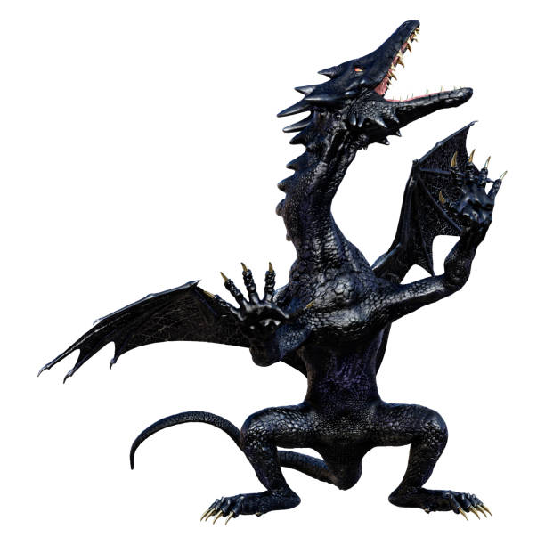 istock 3D illustration fantasy dragon on white 1309394589