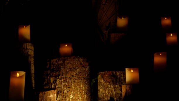 istock Candle shines in the dark 1309396901