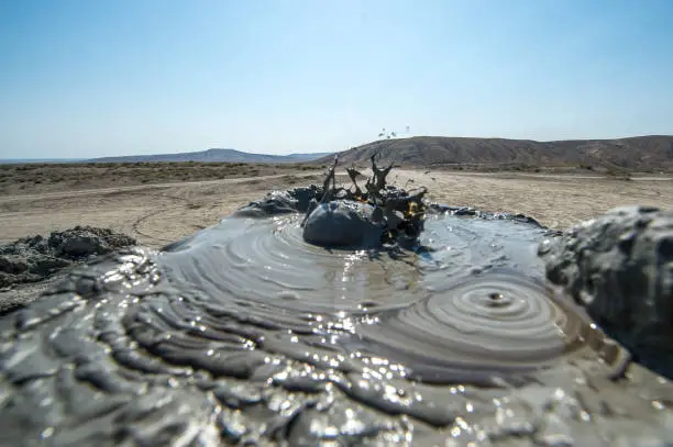 Azerbaijan has the most mud volcanoes of any country, spread broadly across the country.