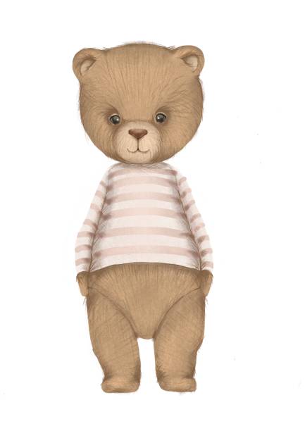 ilustraciones, imágenes clip art, dibujos animados e iconos de stock de lindo oso bebé con una cabeza grande con suéter a rayas - naughty nurse