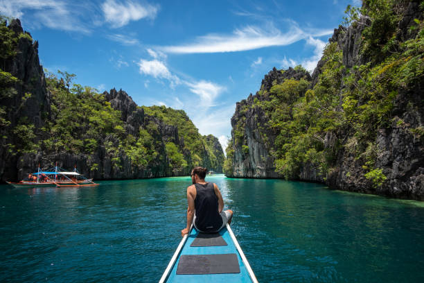 istock Traveler on Boat Deck Exploring El Nido in Palawan, Philippines 1309398104
