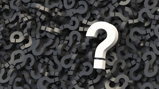 istock Big white question mark on a background of black signs, FAQ Concept 1309398107