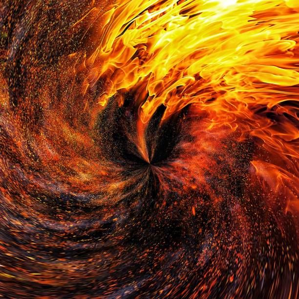 istock Abstract background of spirally swirling flames 1309399904