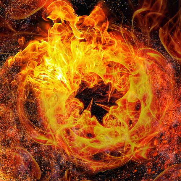 istock Abstract background of spirally swirling flames 1309399929