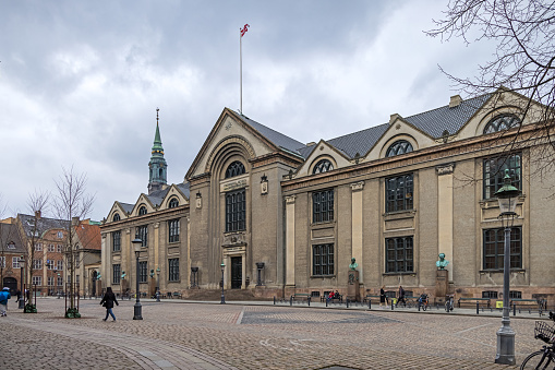 The main building of the University of Copenhagen build in the early 1800s in a neo gothic style after the British bombardments of Copenhagen