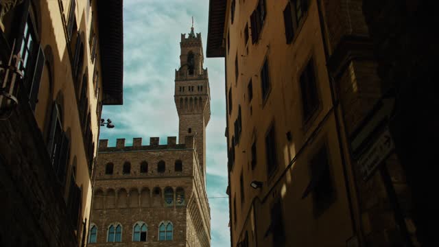 Clock Tower Of Palazzo Vecchio In Florence, Italy