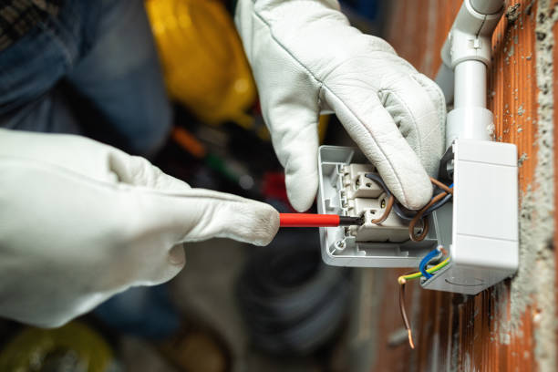 istock Electrician at work on a residential electrical system. Electricity. 1309407108