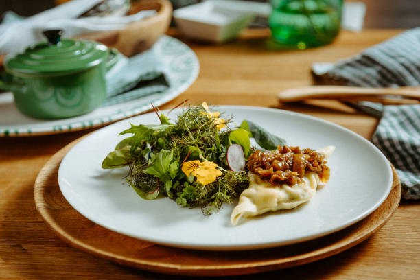 Regional Food well decorated on plates with nice surrounding.