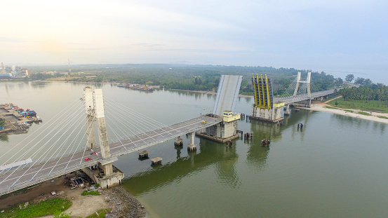 Jembatan Emas Bridge is a Landmark of Pangkalpinang, The Golden Bridge is one of the icons of the City of Bangka Belitung : Indonesia 30 January 2021
