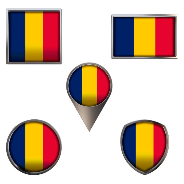 All World Countries Flags Round Icons with Names
