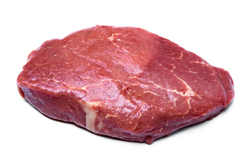 Rumpsteak on white background