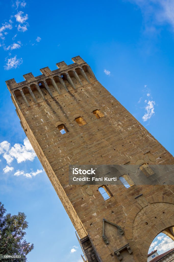Porta Torre di San Niccolò detail, Florence Tower of San Niccolò, Florence Ancient Stock Photo