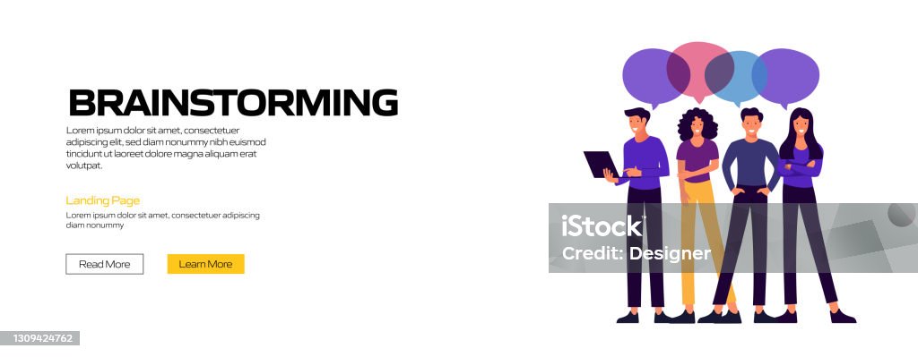Brainstorming Concept Vector Illustration For Website Banner ...