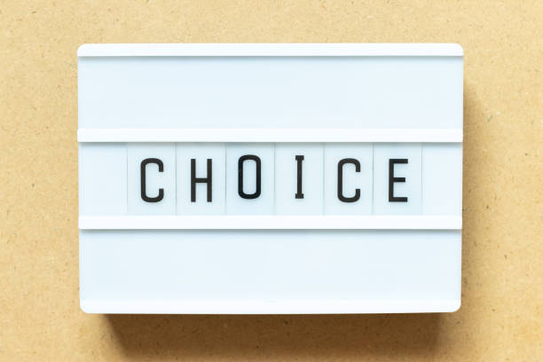 istock Lightbox with word choice on wood background 1309435774