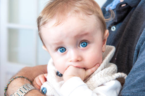 baby boy portrait looking at camera