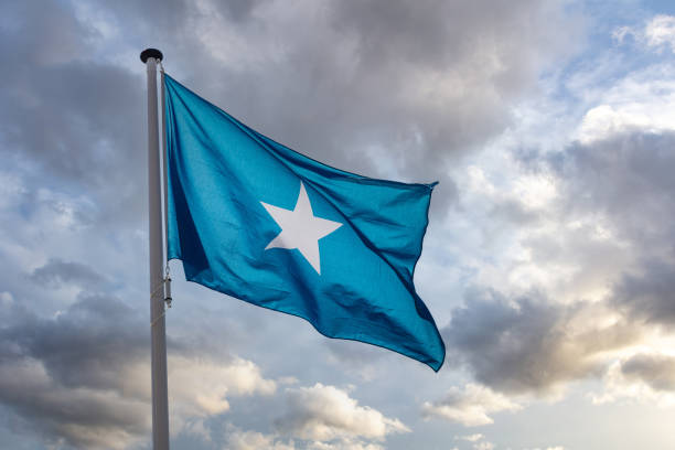 istock Somalia flag waving against cloudy sky 1309447256