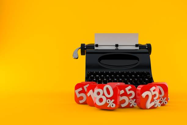 istock Typewriter with percent symbols 1309450325