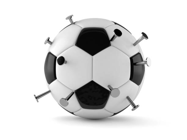 istock Soccer ball with nails 1309450557