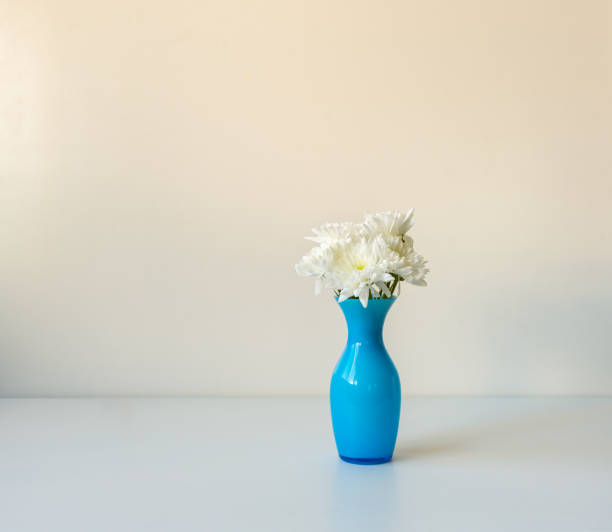 istock White chrysanthemums in small vase in afternoon light 1309465765