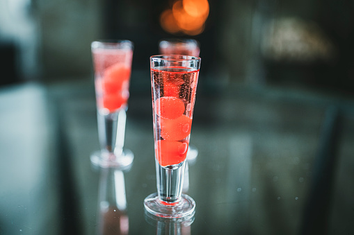 Two glasses with rose wine