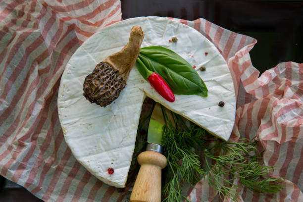 Brie cheese served with Morel Mushroom