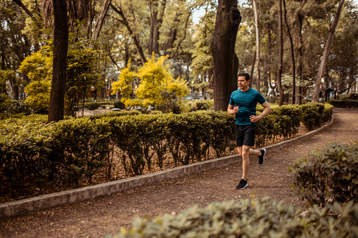 Athlete jogging in the park