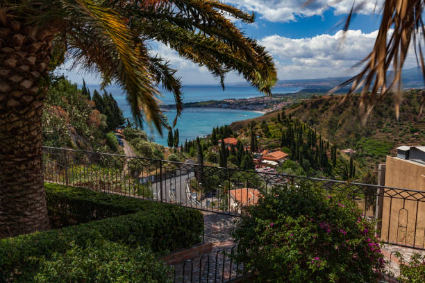 istock Taormina from hillside view of Mediterranean 1309479151