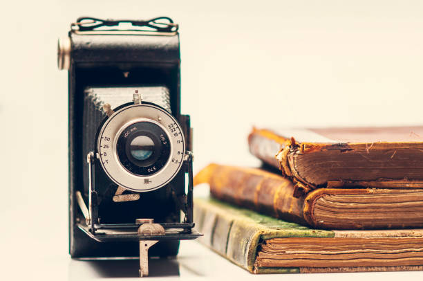 istock Old Leather Covered Books on White Background 1309480233
