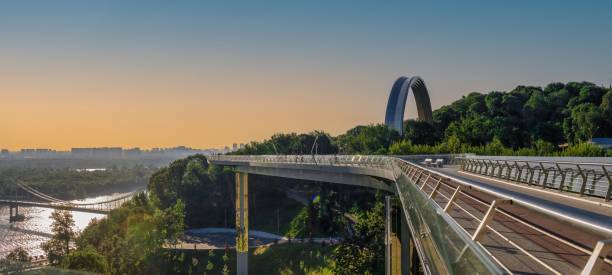 istock Pedestrian glass bridge in Kyiv, Ukraine 1309481396