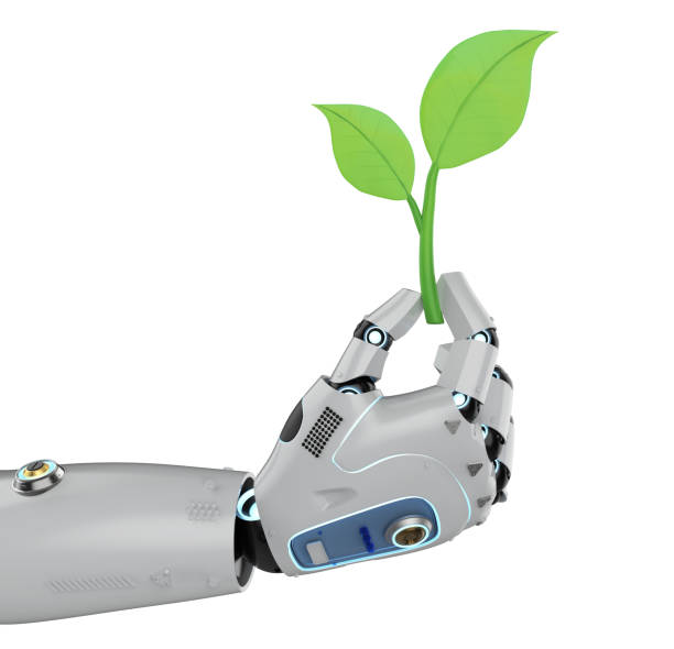 istock robot arm with green leaves 1309489500