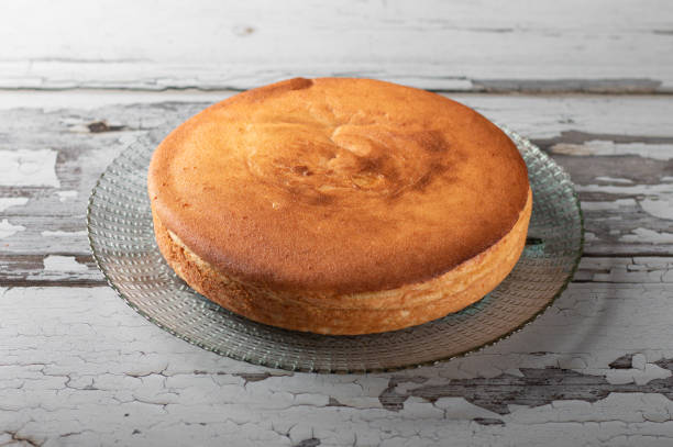 istock Manioc cake with rustic wood background 1309492609