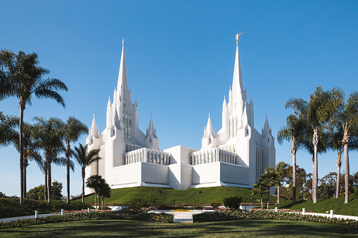 San Diego, California, USA  - April 10, 2018: The temple is the 45th operating one of The Church of Jesus Christ of Latter-day Saints.