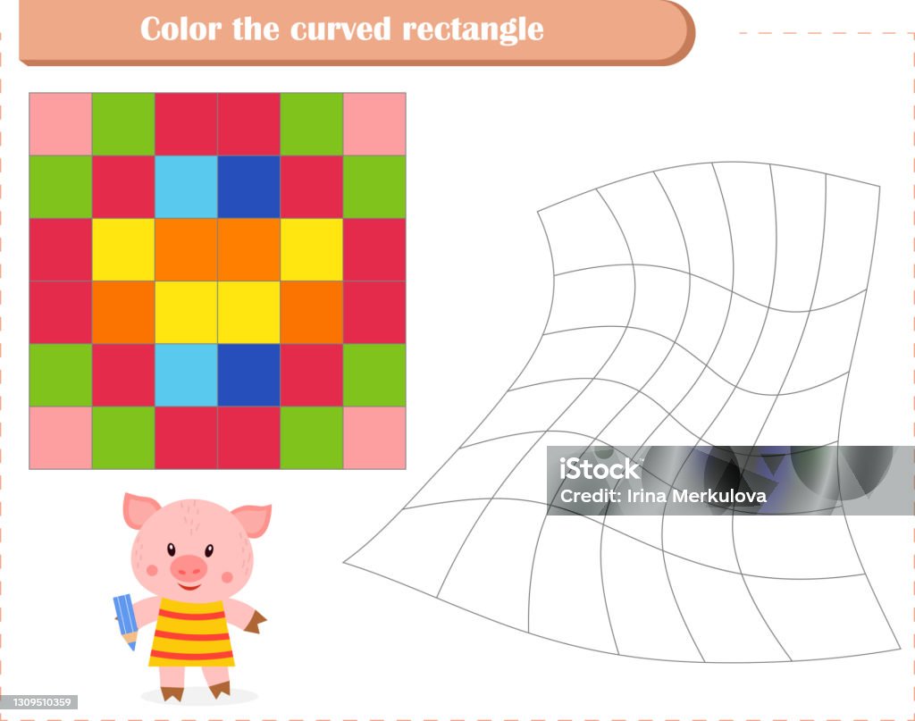 Color Rectangle Game Coloring Game For Children Development Of Spatial Thinking Color The ...