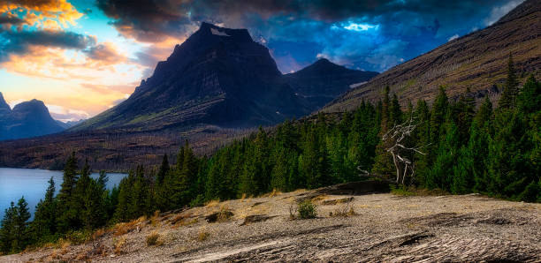 istock Sunset over glacier national park 1309512580