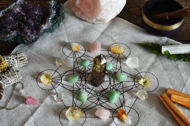 istock Crystal Healing Grid on Sacred Geometry 1309515424